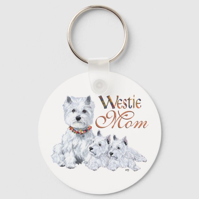 West Highland White Terrier Mamma & Valpar Nyckelring (Framsida)