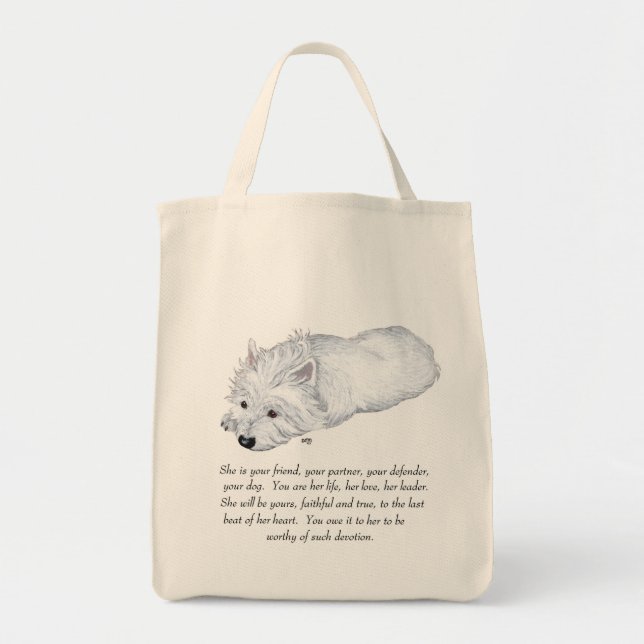 West Highland White Terrier- minnessak Tygkasse (Framsidan)