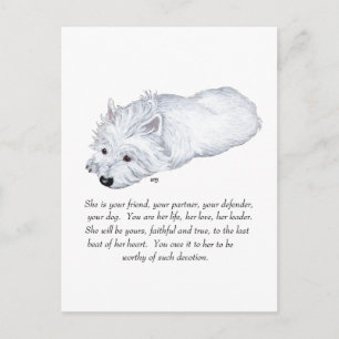 West Highland White Terrier- minnessak Vykort