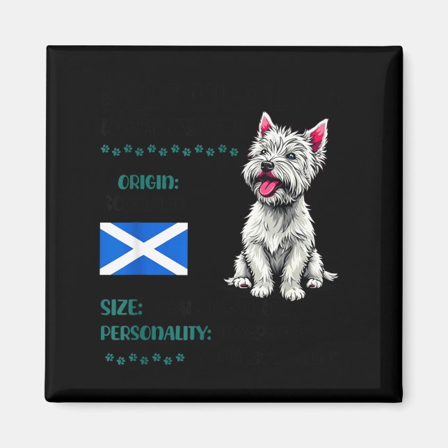 West Highland White Terrier Origin Funny Westie Do Magnet (Framsidan)