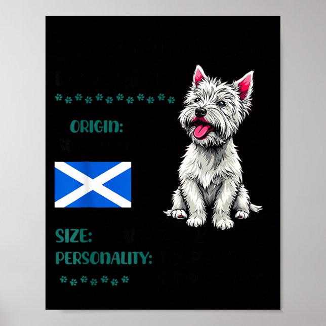 West Highland White Terrier Origin Funny Westie Do Poster (Framsidan)