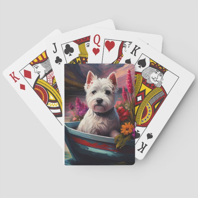 West Highland White Terrier på båt Casinokort (Baksidan)