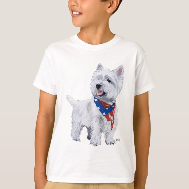 West Highland White Terrier Patriotisk Tröja (Framsida)