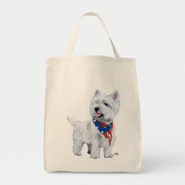 West Highland White Terrier Patriotisk Tygkasse (Framsidan)