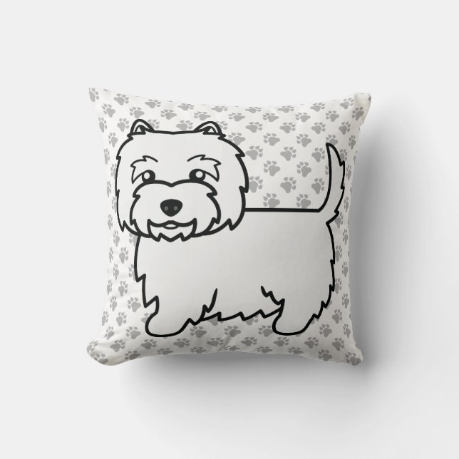 West Highland White Terrier Serieteckning Hund & T Kudde (Framsida)
