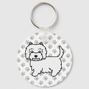 West Highland White Terrier Serieteckning Hund & T Nyckelring