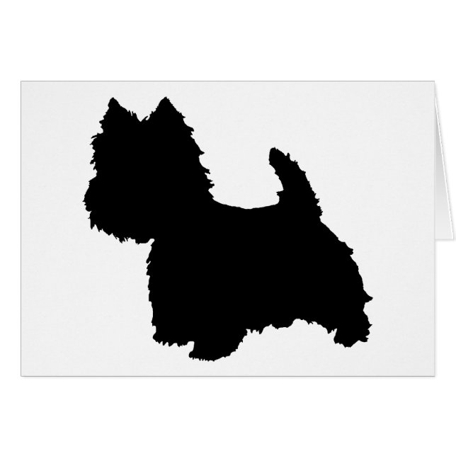 West Highland White Terrier Siluett Hälsningskort (Framsidan Horizontal)