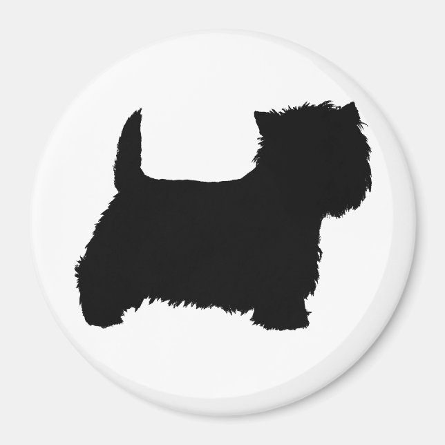 West Highland White Terrier Siluett Magnet (Framsidan)