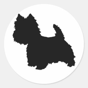 West Highland White Terrier Siluett Runt Klistermärke