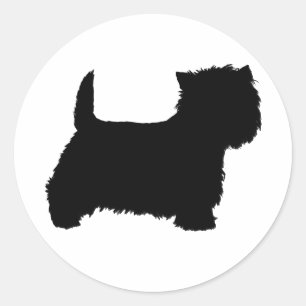 West Highland White Terrier Siluett Runt Klistermärke