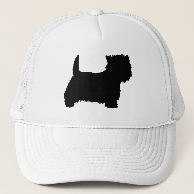 West Highland White Terrier Siluett Truckerkeps (Framsida)