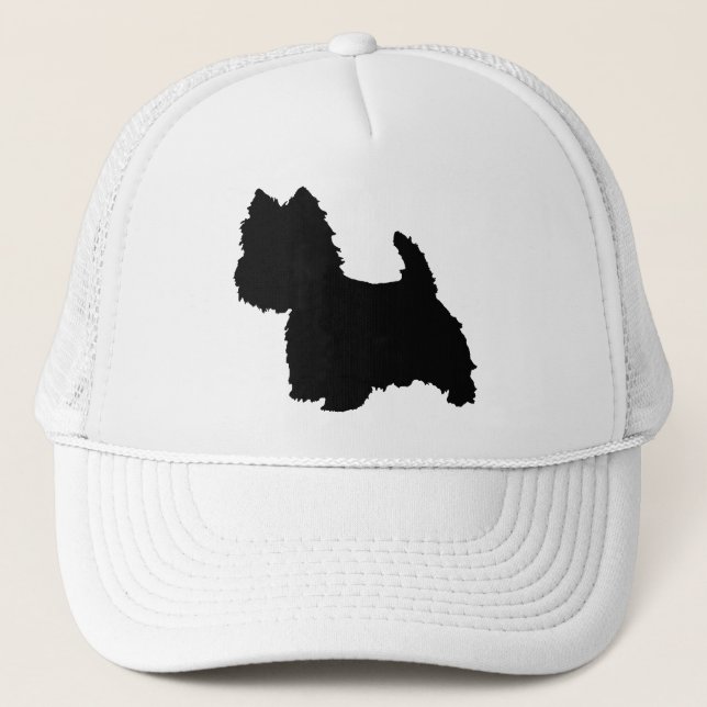 West Highland White Terrier Siluett Truckerkeps (Framsida)