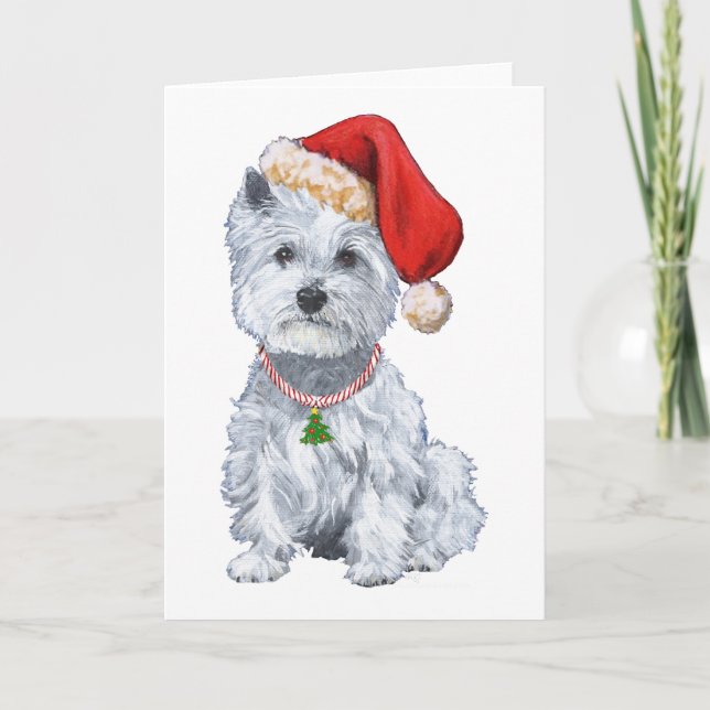 West Highland White Terrier Tomte Helgkort (Framsida)
