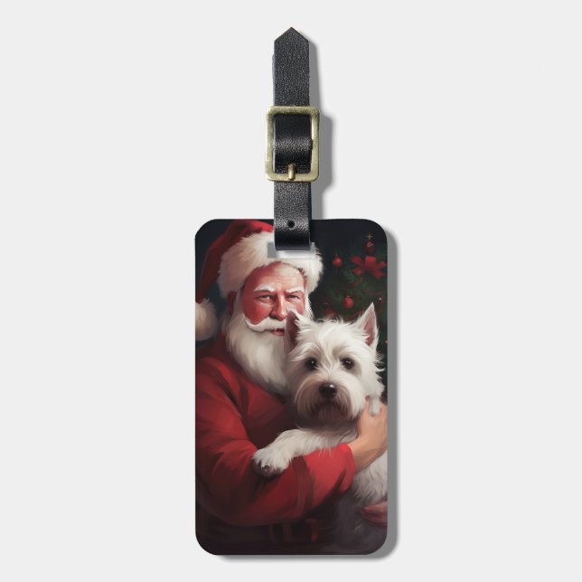 West Highland White Terrier Tomte Jul Bagagebricka (Vertikal Framsida)