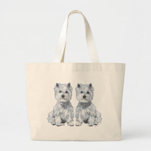 West Highland White Terrier-tvillingar! Jumbo Tygkasse