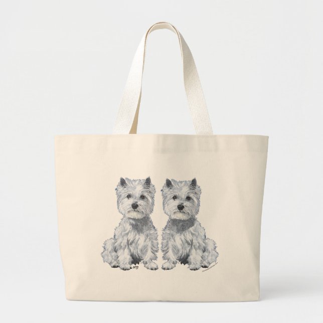 West Highland White Terrier-tvillingar! Jumbo Tygkasse (Framsidan)