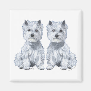 West Highland White Terrier-tvillingar Magnet
