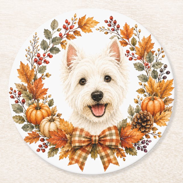 West Highland White Terrier underlägg Papper Rund (Framsidan)