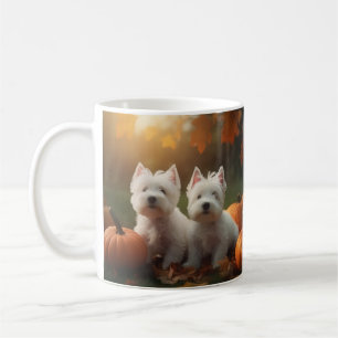 West Highland White Terrier Valp Höst Pumpa Kaffemugg