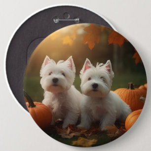 West Highland White Terrier Valp Höst Pumpa Knapp