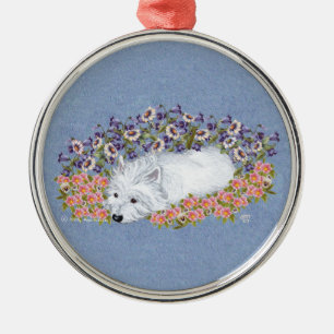 West Highland White Terrier Vila Julgransprydnad Metall