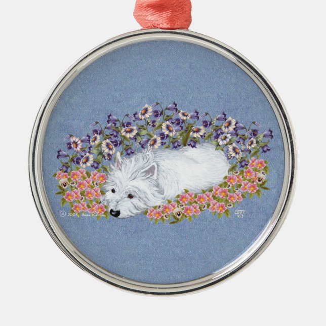West Highland White Terrier Vila Julgransprydnad Metall (Framsidan)