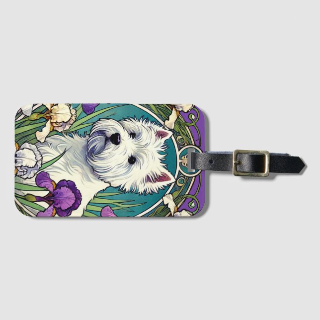 West Highland White Terrier Westie Bagagebricka (Framsida horisontal)