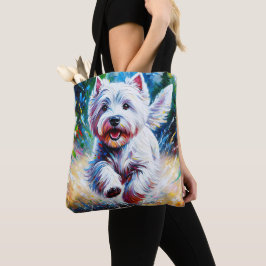 West Highland White Terrier "Westie" Dog Portrait Tygkasse