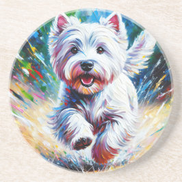 West Highland White Terrier "Westie" Dog Portrait Underlägg