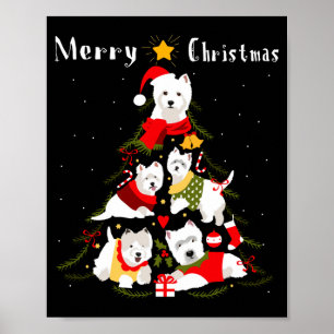 West Highland White Terrier Westie Julgran Poster