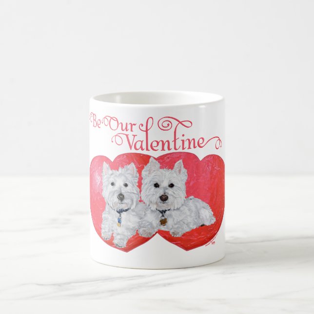 West Highland White Terriers Alla hjärtans dag Kaffemugg (Center)