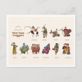 West Nusa Tenggara Indonesia Travel Vykort