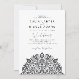 West Pacific Variant Oval Classic Mandala Wedding Inbjudningar