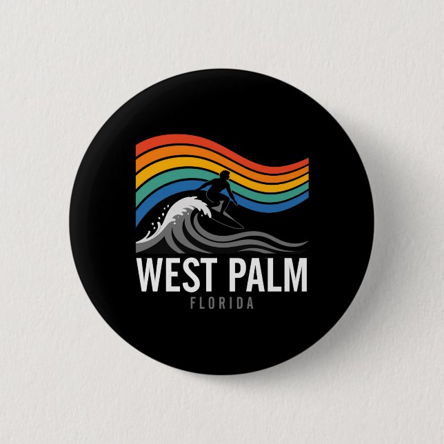 West Palm Beach Florida Surfbräda Surfande Män Knapp (Framsida)