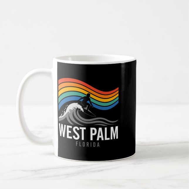 West Palm Beach Florida Surfbräda Surfing Män Kaffemugg (Vänster)