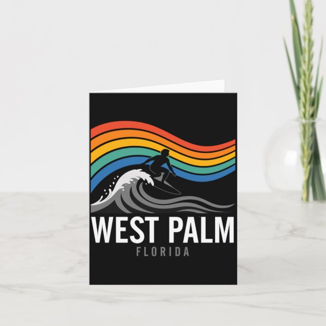 West Palm Beach Florida Surfbräda Surfing Män Kort (Framsida)