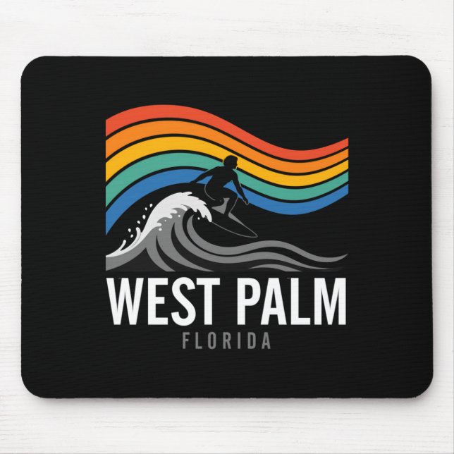 West Palm Beach Florida Surfbräda Surfing Män Musmatta (Framsidan)