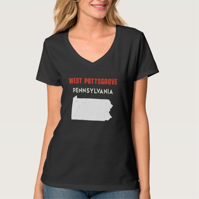 West Pottsgrove Pennsylvania USA State America Tra T Shirt (Framsida)