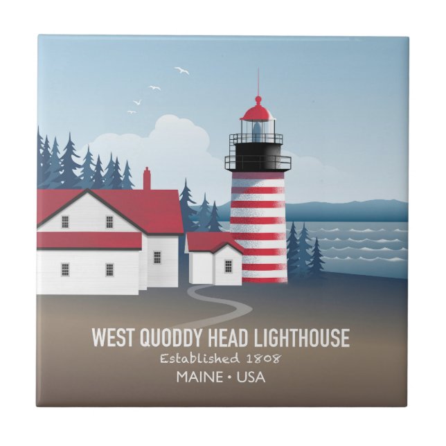 West Quoddy Head Lighthouse Kakelplatta (Framsidan)