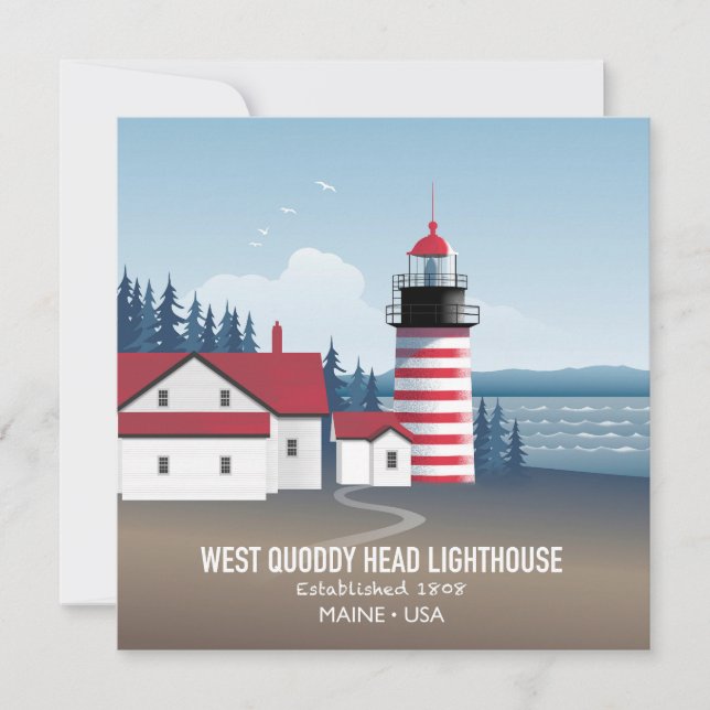 West Quoddy Head Lighthouse Kort (Framsida)