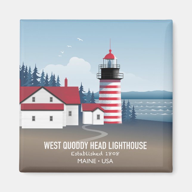 West Quoddy Head Lighthouse Magnet (Framsidan)