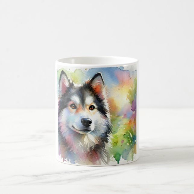 West Siberian Laika 100724AREF119 - Watercolor Kaffemugg (Center)
