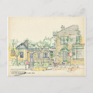 West Sixth Street vid Walsh, Austin, Texas Vykort