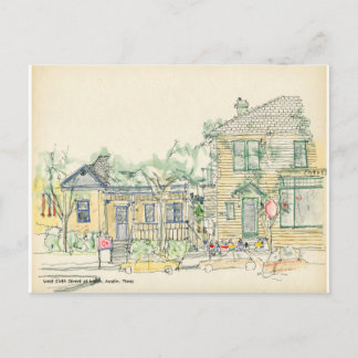West Sixth Street vid Walsh, Austin, Texas Vykort