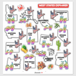 West States Explorer — Educational Sticker Klistermärken