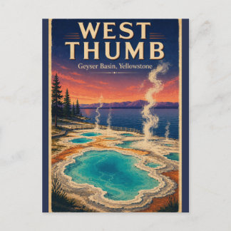 West Thumb Geyser Basin Yellowstone Vintage Resa Vykort