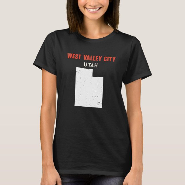 West Valley City Utah USA State America Travel Uta T Shirt (Framsida)
