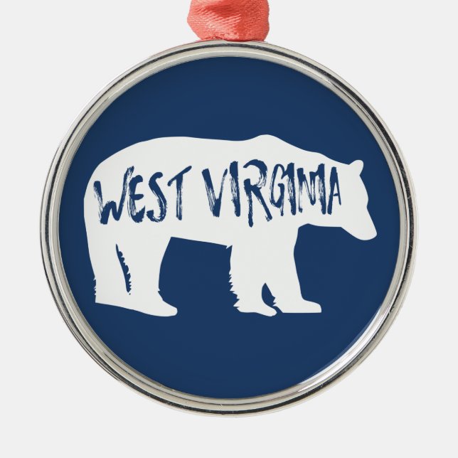 West Virginia Björn Julgransprydnad Metall (Framsidan)