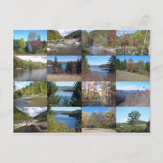 West Virginia Collage Vykort (Framsida)