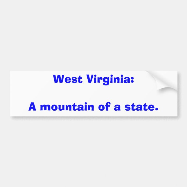 West Virginia: Ett berg av ett tillstånd Bildekal (Framsidan)